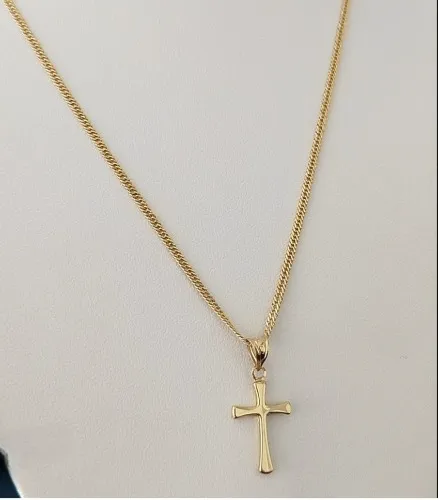 18k gold chain with cross pendant
