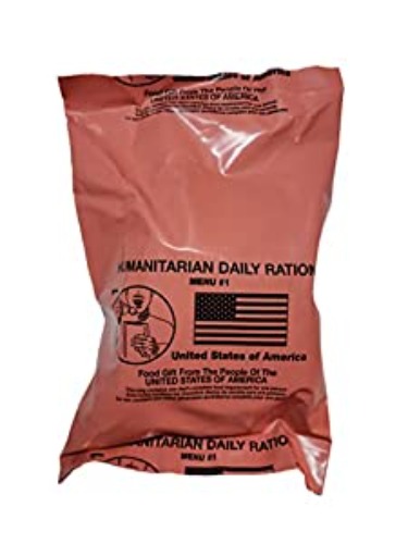 1 - HUMANITARIAN DAILY RATION MRE - RANDOM MENU - Inspection date of 2/2022 or Newer - HDR Made in USA by Sopacko, Authentic USGI Rations - Ready to Eat