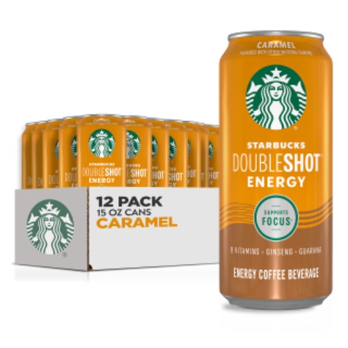 Starbucks Doubleshot Energy Drink Coffee Beverage, Caramel, 15 oz Cans (12 Pack) - Coffee