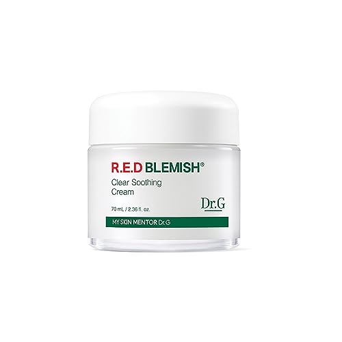 Dr.G RED Blemish Clear Soothing Cream (70ml/2.36 oz) Gowoonsesang Cosmetic, Moisturizing Recovery Cream for Sensitive Acne-Prone Skin; Cica Soothing Moisturizer - RED Blemish Style B
