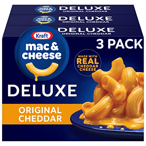 Kraft Deluxe Original Cheddar Macaroni & Cheese Dinner (3 ct Pack, 14 oz Boxes) - Orignal (Pack of 3)