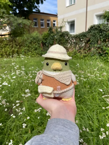 PDF Adventure Mallard Duck Cute Chubby Animal Amigurumi/Crochet Pattern with Accessories Hat Knife Waist Bag Lasso Bandana Fanny Pack