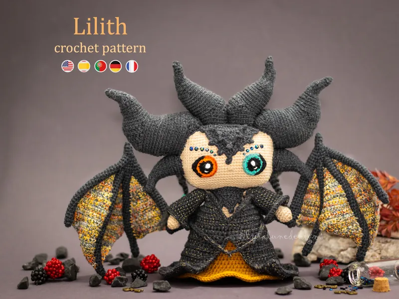 Crochet Pattern: Lilith the Demon Amigurumi Pattern by LyraLuneDesigns • US terms PDF