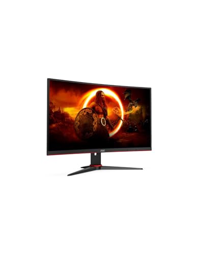 AOC Écran gaming incurvé C27G2ZU 68 cm (27 pouces) (FHD, HDMI, DisplayPort, hub USB, FreeSync, temps de réponse 0,5 ms (MPRT), 240 Hz, 1920 x 1080) noir/rouge - 28 pouces 4k - 144Hz - hub USB