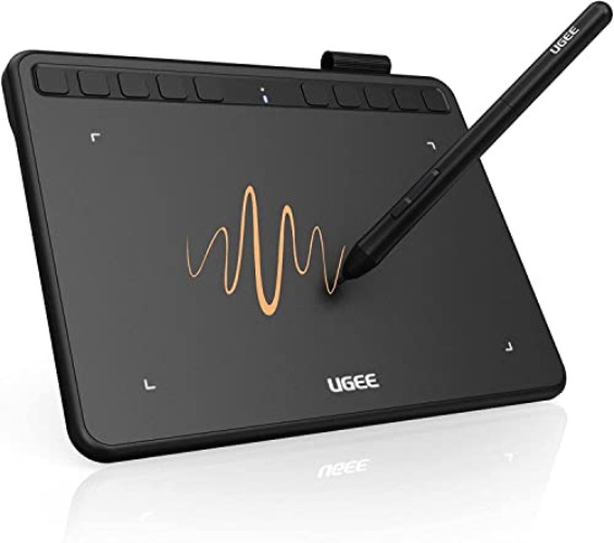 UGEE S640 - Tableta gráfica de 6,3 x 4 pulgadas Con 10 teclas y lápiz Sin batería Para escribir y dibujar, Compatible Con Windows, Mac, Android - Q6-GB