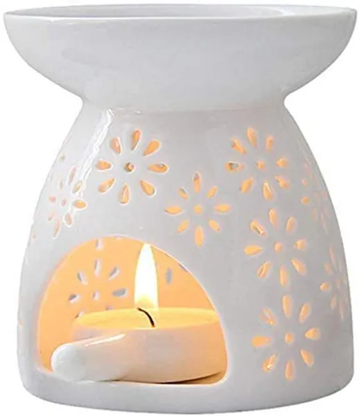 Wax Melt Burner Wax Burner Ceramic Oil Burners Assorted Wax Warmer Aromatherapy Holder Candle Scented Diffuser Home Bedroom Decor Flower Pattern