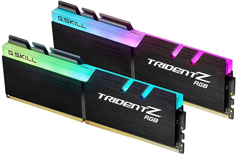 G.SKILL Trident Z RGB Series (Intel XMP) DDR4 RAM 32GB (2x16GB) 3200MT/s CL16-18-18-38 1.35V Desktop Computer Memory UDIMM (F4-3200C16D-32GTZR) - 32GB - DDR4 3200 - Black