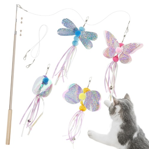 SONGWAY Cat Toy, Insect Edition, Set of 4 (Butterfly, Honeybee, Dragonfly, Beetle) Fishing Rod Included - 昆虫版 ¥899 (¥899 / 個)