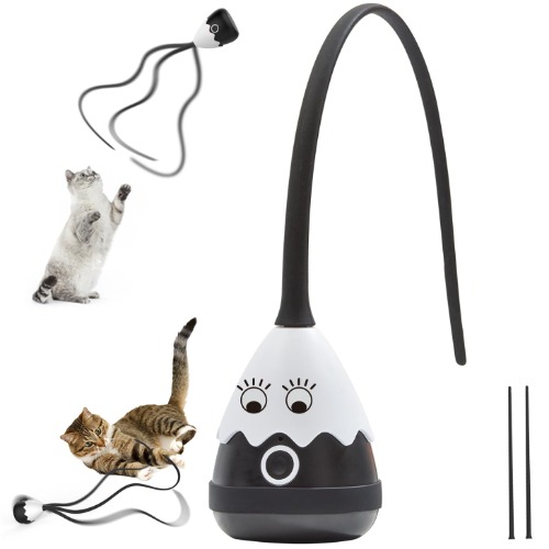 Petcronies Cat Toy, Cat Toy, 2-in-1 Automatic Electric Cat Moving Toy, For Cats, For Cats, Indoor, USB Rechargeable, Safe Material, Pet Toy (Black) - Black