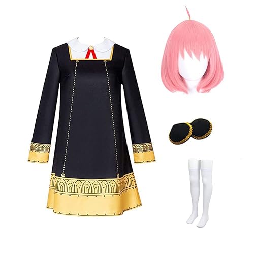 Lmetsky Anime Cosplay Costume Dress Suit Unifrom Outfit With Wig Halloween Party - Yellow - Medium