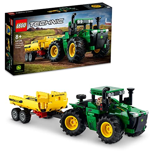 LEGO 42136 Technic John Deere 9620R 4WD Tractor Toy with Trailer, Farm Toys for Kids 8 Plus Years Old, Collectible Model Building Set - Single