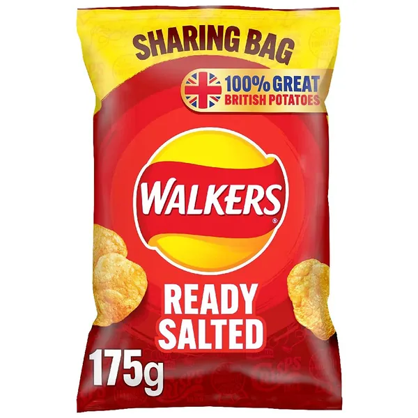 Walkers Ready Salted Sharing Crisps, 175g