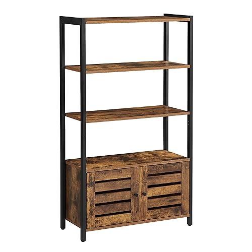 VASAGLE Bookshelf, Storage Cabinet, Bookcase in Living Room, Study, Bedroom, Rustic Brown ULSC75BX - Rustic Brown - 27.6"W - Bookshelf - Table