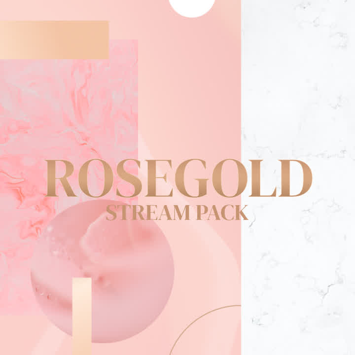 Rose Gold Static Stream Overlays Package - Rose Gold / Static