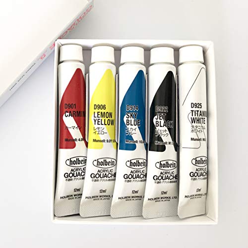 Holbein : Acryla Gouache : 12ml : Sample Set of 5