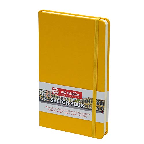 Talens Art Creation Sketchbook 80 Sheets, 13 cm x 21 cm, Golden Yellow - Golden Yellow - 13 X 21 CM