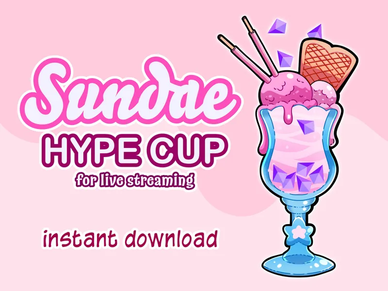 STATIC Cute Sundae Hypecup for StreamElements Twitch Youtube for Streamer and VTuber
