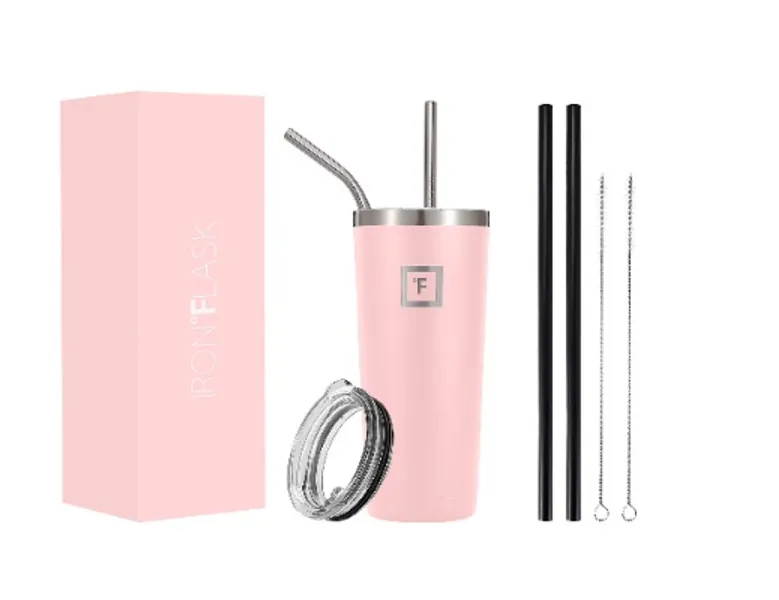 IRON °FLASK Klassischer Becher, vakuumisolierter Edelstahl, heiß und kalt, moderne doppelwandige [Rose] [24 Unzen]