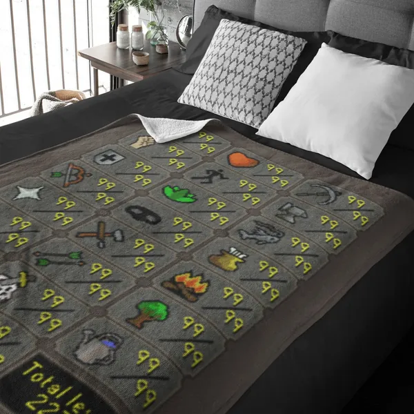 Old School RuneScape 99 Stats Plush Blanket