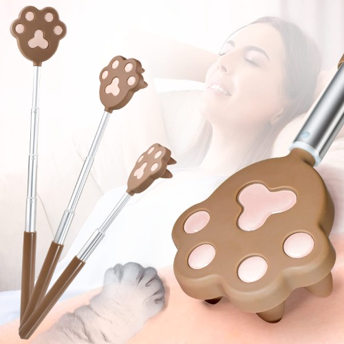Nurender Back Scratcher, Oversized Color-Replaceable Head, Telescoping Massage Tool, 27 inch Aluminium Extendable Handle, Relief of Itches, Gift for Man and Woman (Brown) - Brown