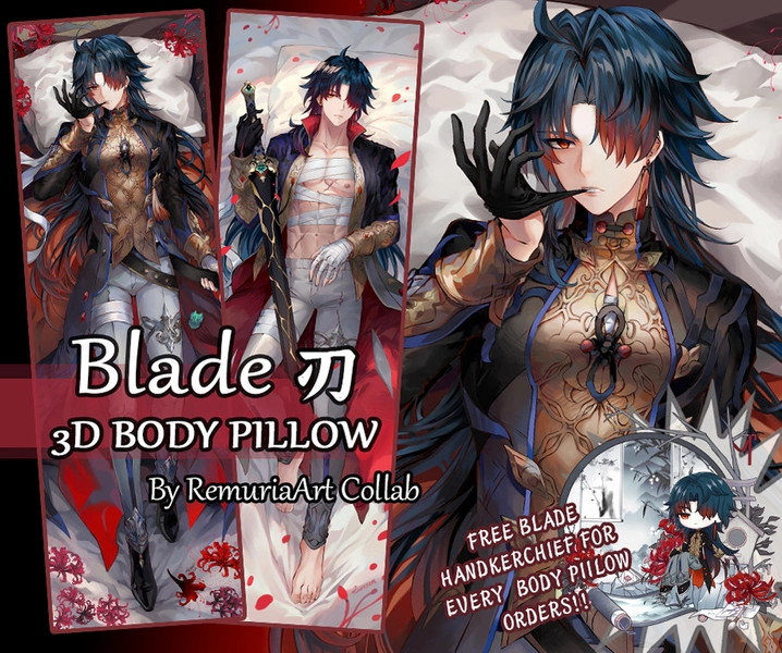 Blade Body Pillow Honkai Star Rail HSR Male Daki 2 Way Tricot 3D Chest Fan Art made