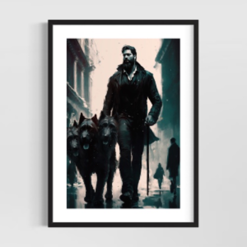 Greek mythology art - Hades and Cerberus Greek god wall art - Original fine art print | 12x18