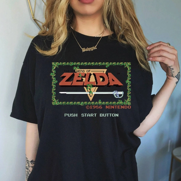 Legend of Zelda Classic NES Title Screen T-Shirt | Legend of Zelda Shirt | Breath of the Wild | Tear Of The Kingdom Shirt