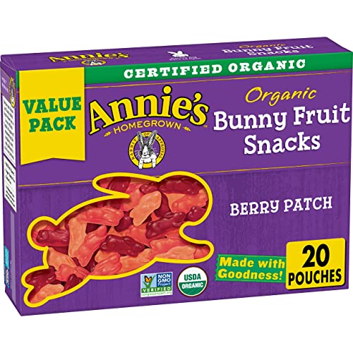 Annie's Homegrown Organic Berry Patch Bunny Fruit Snacks, Gluten Free, 16 oz, 20 ct - Fruit Snacks
