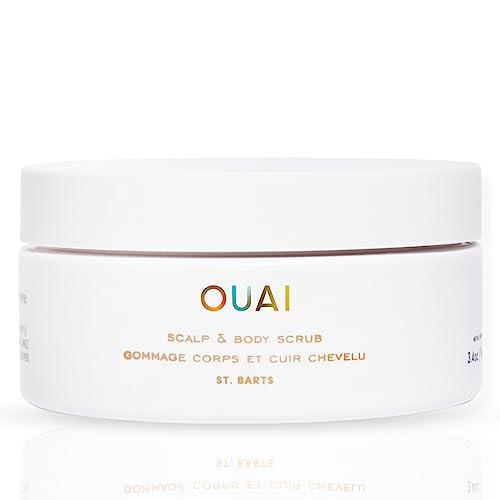 OUAI Scalp & Body Scrub, St. Barts - Scalp Scrub and Body Exfoliator Cleanses, Removes Buildup, and Moisturizes Dry Skin - Paraben, Phthalate and Sulfate Free Body Care (3.4oz) - St. Barts - 3.4 Ounce (Pack of 1)