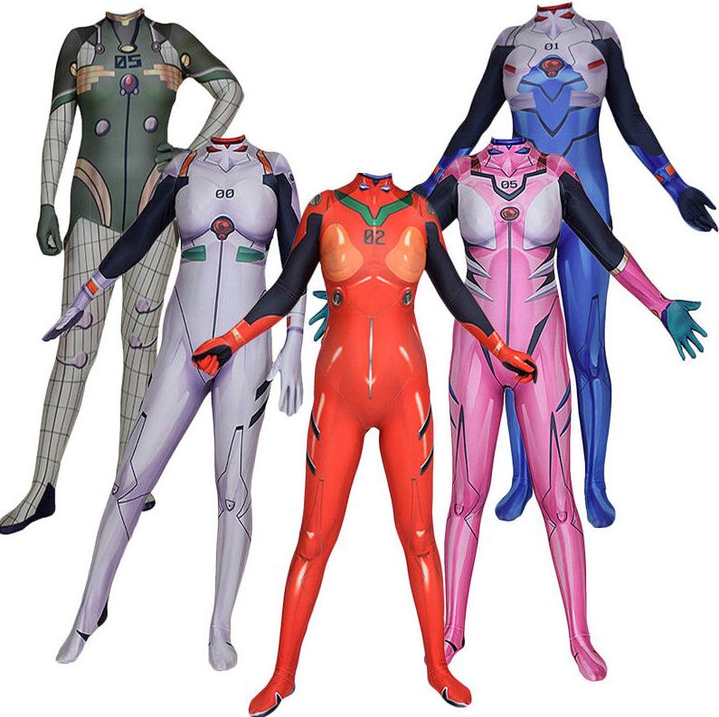 Anime Rei Ayanami Cosplay Costume Eva Asuka Test Jumpsuits Zentai Suit Halloween Bodysuit Adults Kids - Cosplay Costumes - AliExpress