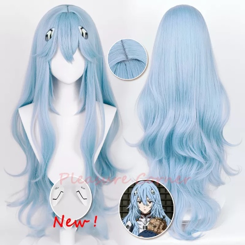 Rei-Peluca de Cosplay Ayanami para mujer, larga, azul, resistente al calor, sintética