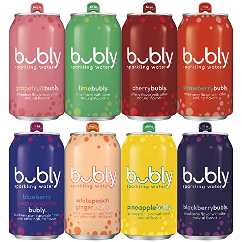 Bubly Sparkling Water Fizzy Sampler Variety, 12 Fl Oz (Pack of 18) - 8 Flavor Fizzy Sampler Variety Pack - 12 Fl Oz (Pack of 18)