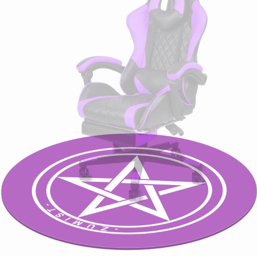 Zumist Chair Mat, Office Chair Mat for Carpeted and Hardwood Floor, Gaming Chair Mat with 1-Meter Round for Office Chair / Desk Chair, Pentagram Image, Anti Slip Floor Protector for Rolling Chair