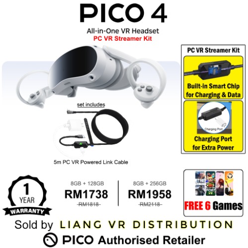 PICO 4 All-in-one VR + PC VR Streamer Kit (1 Year Official Pico Malaysia Warranty)