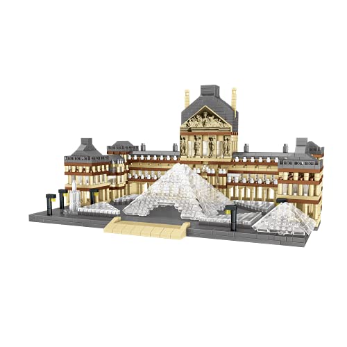 dOvOb Architecture Louvre Micro Building Blocks Set（3377PCS） - World Famous Architectural Model Toys Gifts for Kid and Adult