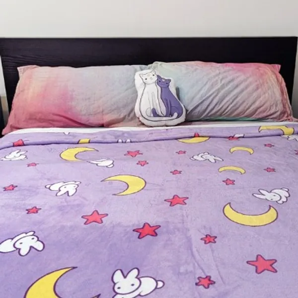 Sailor Moon Crescent Moon and Bunny Pattern Velveteen Plush | Etsy