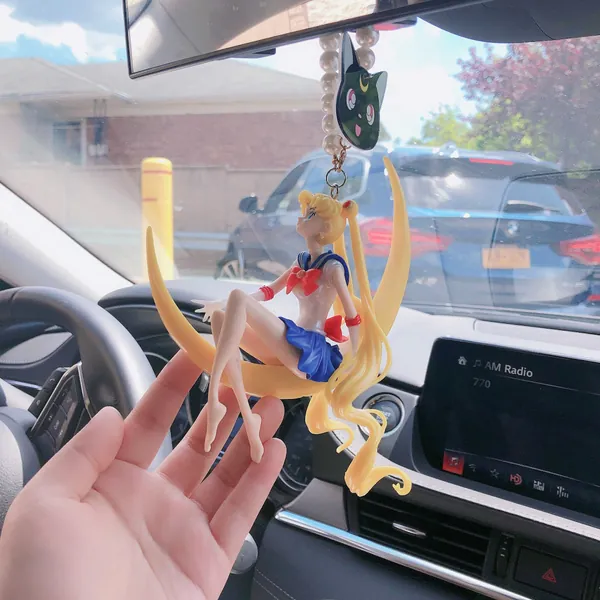 Sailor moon car decor, usagi rearview mirror charm