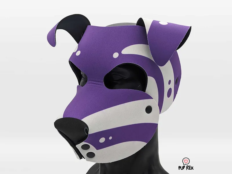 Purple Pup Rex 3 Pup Hood Floppy Ears (made to order)