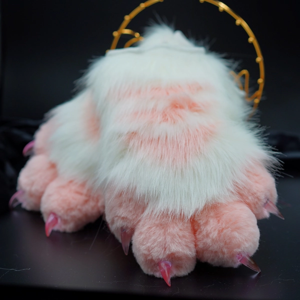 white pink stripe paws, fursuit paw, puffy paws, cosplay gloves, cat paws, puppy paws, wolf paws, tiger paws, fox paws, pet play, furry