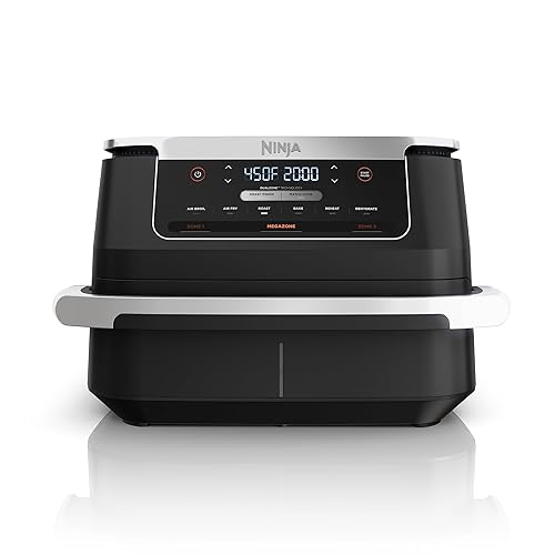 Ninja Foodi 6-in-1 DualZone FlexBasket Air Fryer w/7-QT MegaZone & Basket Divider, Full Meals, Smart Finish Cook 2 Foods 2 Ways, Large Capacity, Air Fry, Bake & More, DZ071C,Black (Canadian Version) - 7 Quart