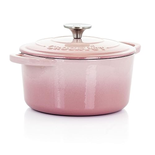 Crock-Pot Artisan Round Enameled Cast Iron Dutch Oven, 3-Quart, Blush Pink - Blush Pink - 3-Quart - Dutch Oven - Round