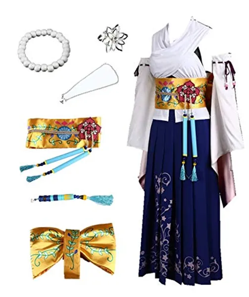 US Size Game Yuna Final Fantasy X Cosplay Costume outfit - X-Large