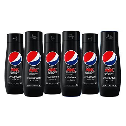SodaStream Sirup Pepsi Max - 1x Flasche ergibt 9 Liter Fertiggetränk, Sekundenschnell zubereitet und immer frisch, Cola free 440 ml, 6er Pack (6 x 440 ml) - Pepsi Max - 440 ml (6er Pack)