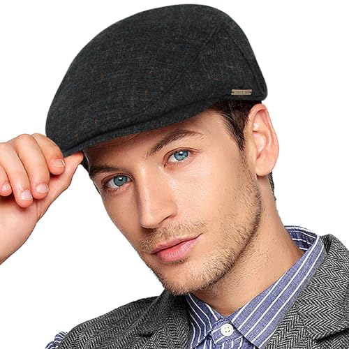 Wantonfy Barett Cap Herren Schiebermütze chirmmütze Gatsby Schirmmütze Newsboy Flat Cap Baskenmütze 1920 Stil Gatsby Kostüm Accessoires - Einheitsgröße - Einheitsgröße