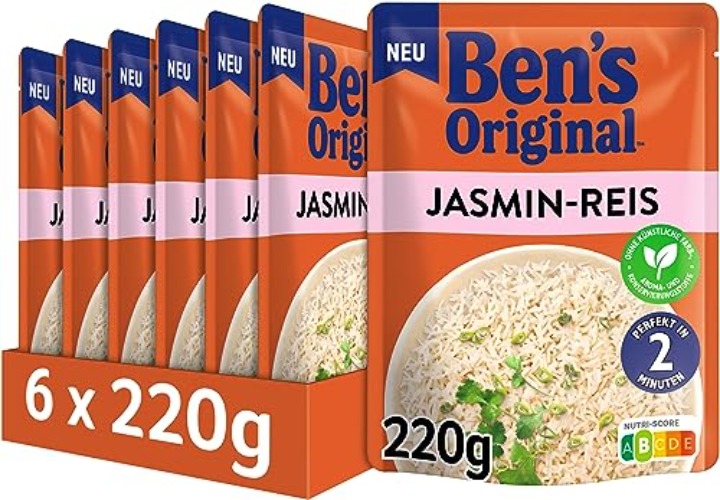 Ben's Original Express Reis Jasmin, 6 Packungen (6 x 220g) - Jasmin Reis - 220g (6er Pack)