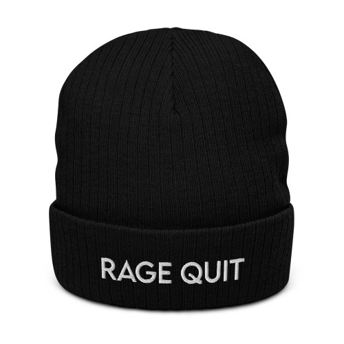 Rage Quit | Recycled cuffed beanie - Black