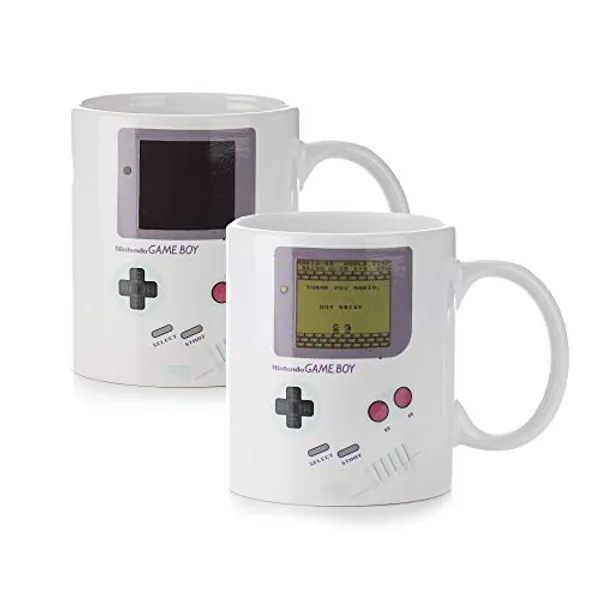 Paladone Gameboy Heat Changing Coffee Mug - Gift for Gamers, Nerds, Nintendo Mario Fans, Men, and Retro 90s Game Enthusiasts - 10 Ounces