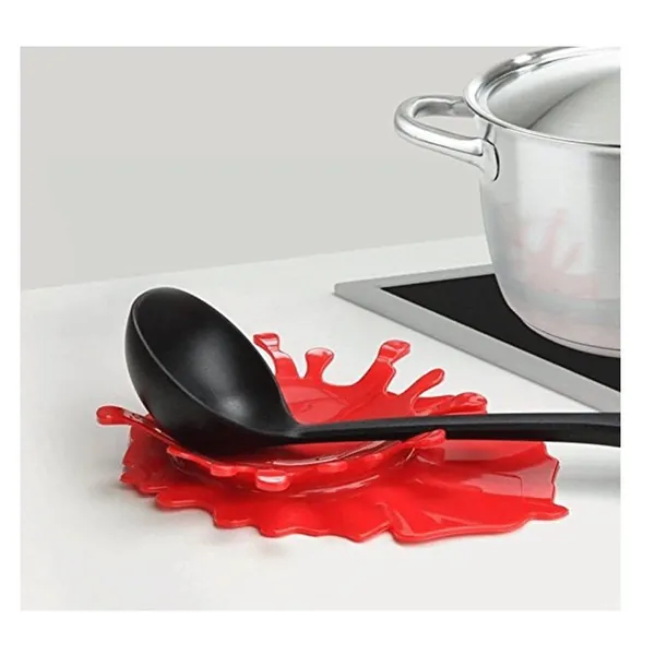Spoon Rest Holder Silicone Ketchup Shape Holders Splash Spoon Rest by Mustard Kitchen Cooking Aid Cup Holder Creative Gift -