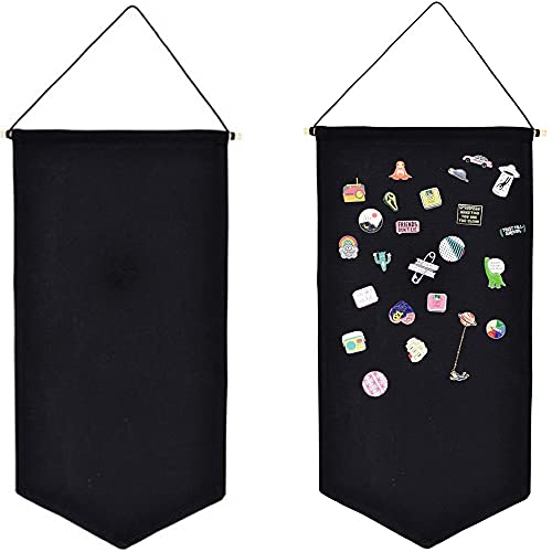 2PCS Blank Cotton Canvas Banners, Enamel Pin Wall Display Banner for Enamel Lapel Badge Collection (A) - A