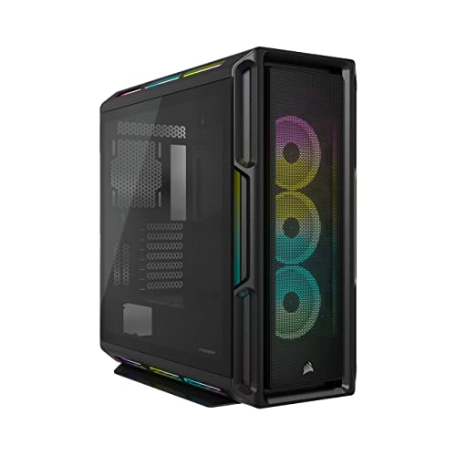 Corsair iCUE 5000T RGB Mid-Tower-ATX-PC-Gehäuse - 208 ansteuerbare RGB-LEDs - Platz für mehrere 360-mm-Radiatoren - drei integrierte CORSAIR LL120 RGB-Lüfter - COMMANDER CORE XT-Controller - Schwarz - Schwarz